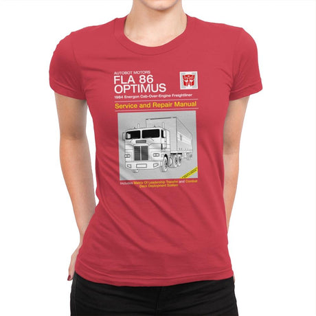 1984 Cab Repair Manual Exclusive - Shirtformers - Womens Premium T-Shirts RIPT Apparel Small / Red