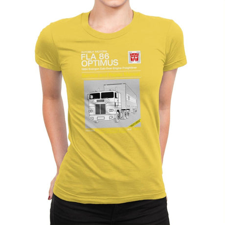 1984 Cab Repair Manual Exclusive - Shirtformers - Womens Premium T-Shirts RIPT Apparel Small / Vibrant Yellow