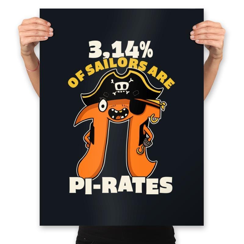 3,14% of Sailors are Pi Rates - Prints Posters RIPT Apparel 18x24 / Black
