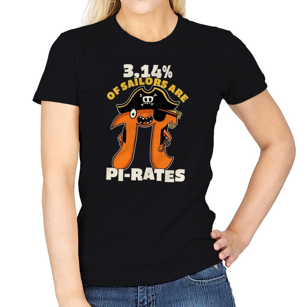 3,14% of Sailors are Pi Rates - Womens T-Shirts RIPT Apparel Small / Black
