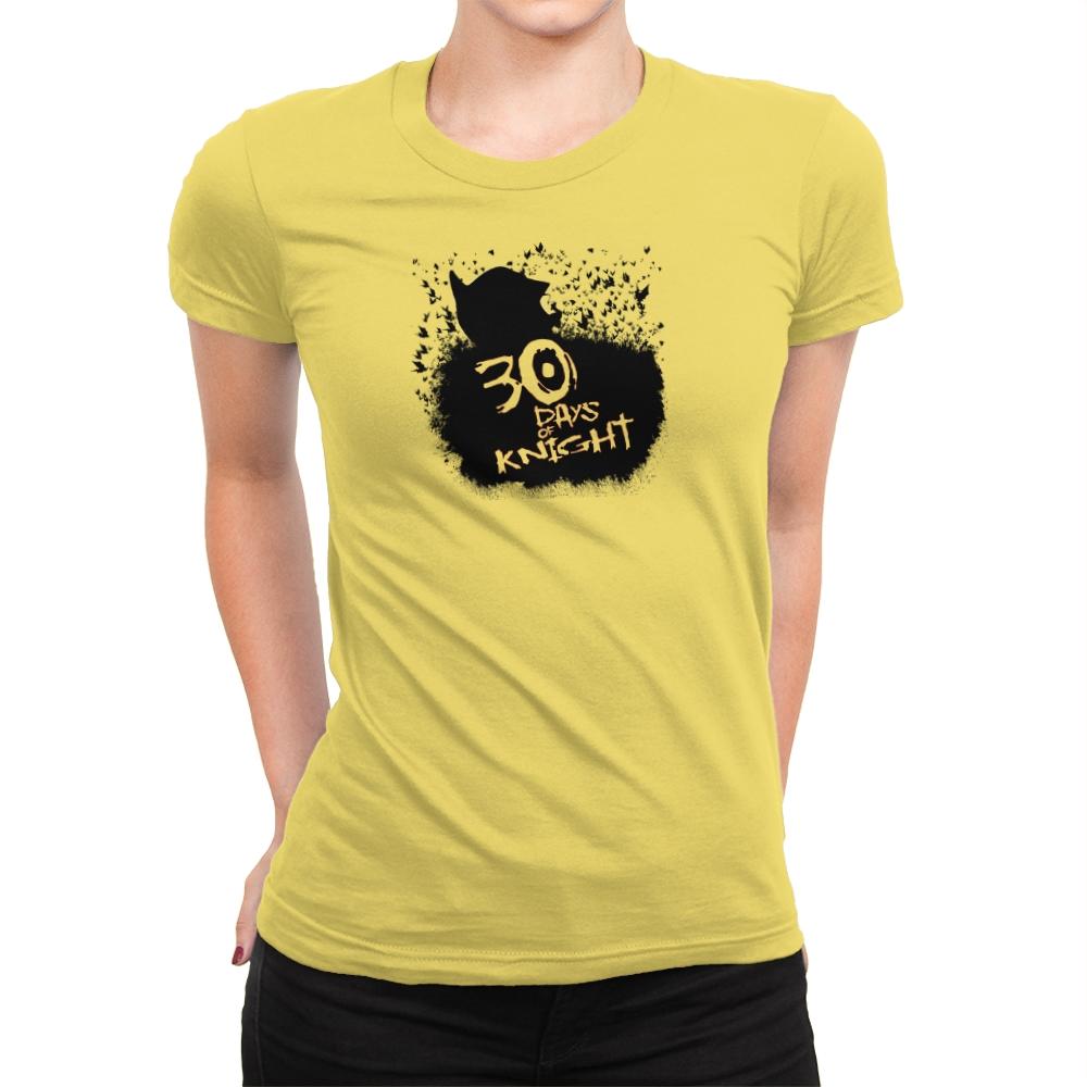 30 Days of Knight Exclusive - Womens Premium T-Shirts RIPT Apparel Small / Vibrant Yellow