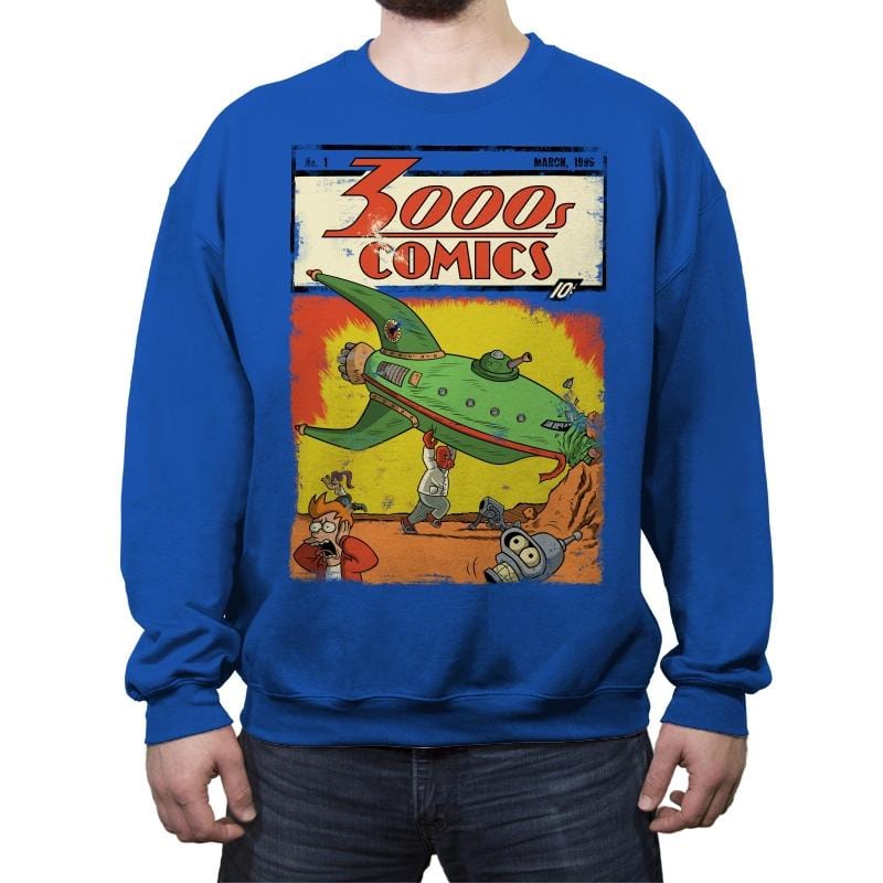 3000s Comics - Crew Neck Sweatshirt Crew Neck Sweatshirt RIPT Apparel