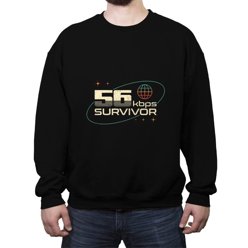 56 Kbps Survivo - Crew Neck Sweatshirt Crew Neck Sweatshirt RIPT Apparel Small / Black