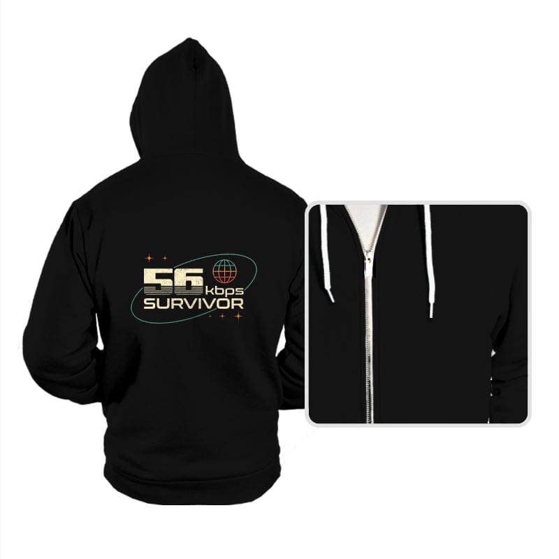 56 Kbps Survivo - Hoodies Hoodies RIPT Apparel Small / Black