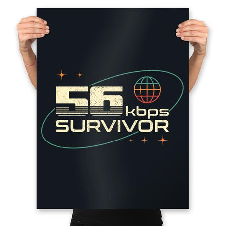 56 Kbps Survivo - Prints Posters RIPT Apparel 18x24 / Black