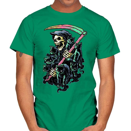7 Deathly Cats - Mens T-Shirts RIPT Apparel Small / Kelly