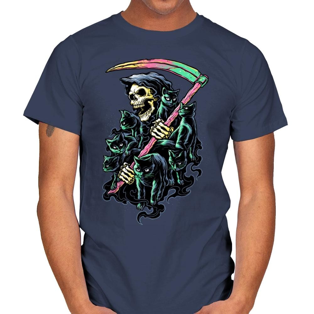 7 Deathly Cats - Mens T-Shirts RIPT Apparel Small / Navy