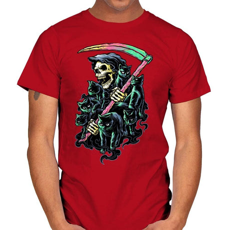 7 Deathly Cats - Mens T-Shirts RIPT Apparel Small / Red