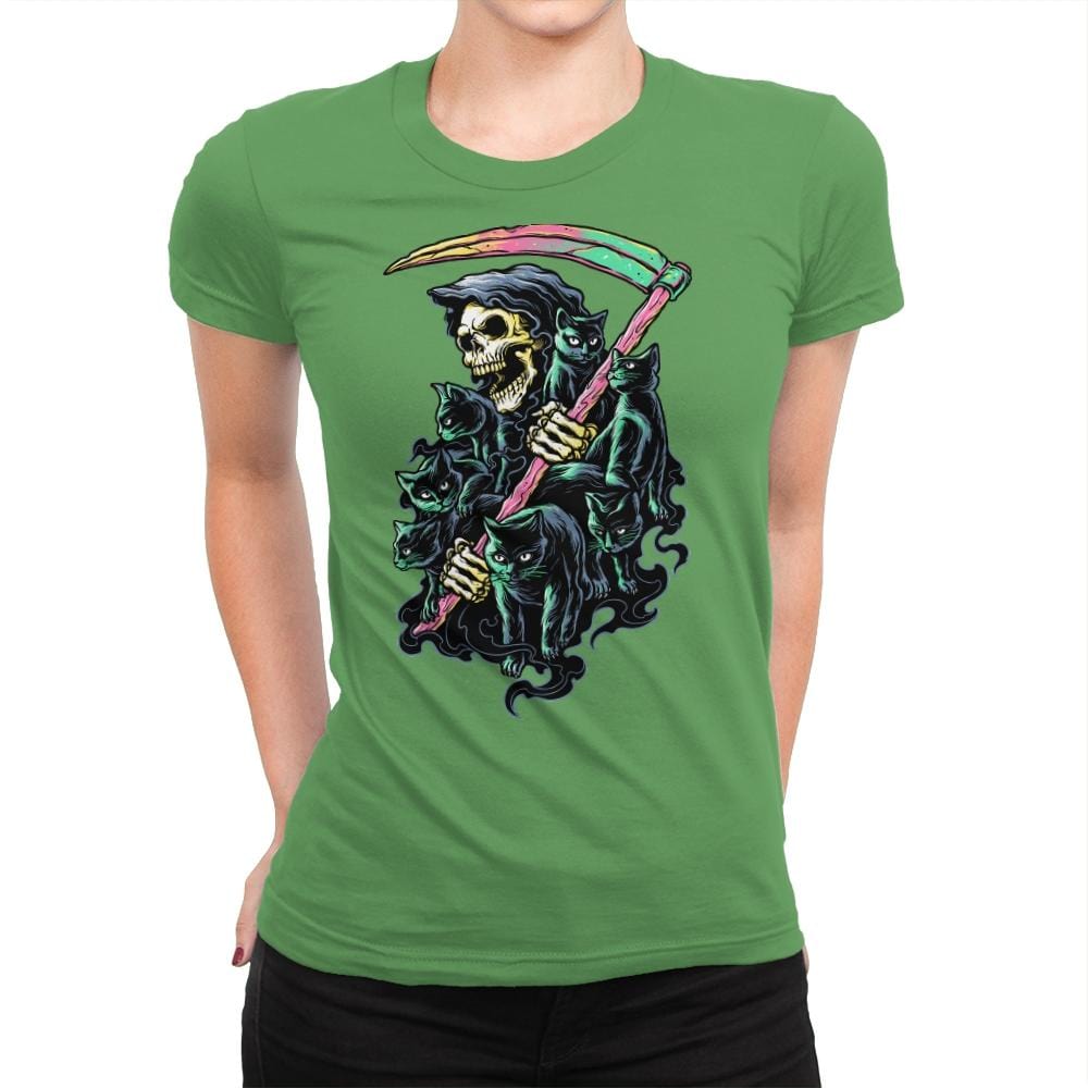 7 Deathly Cats - Womens Premium T-Shirts RIPT Apparel Small / Kelly
