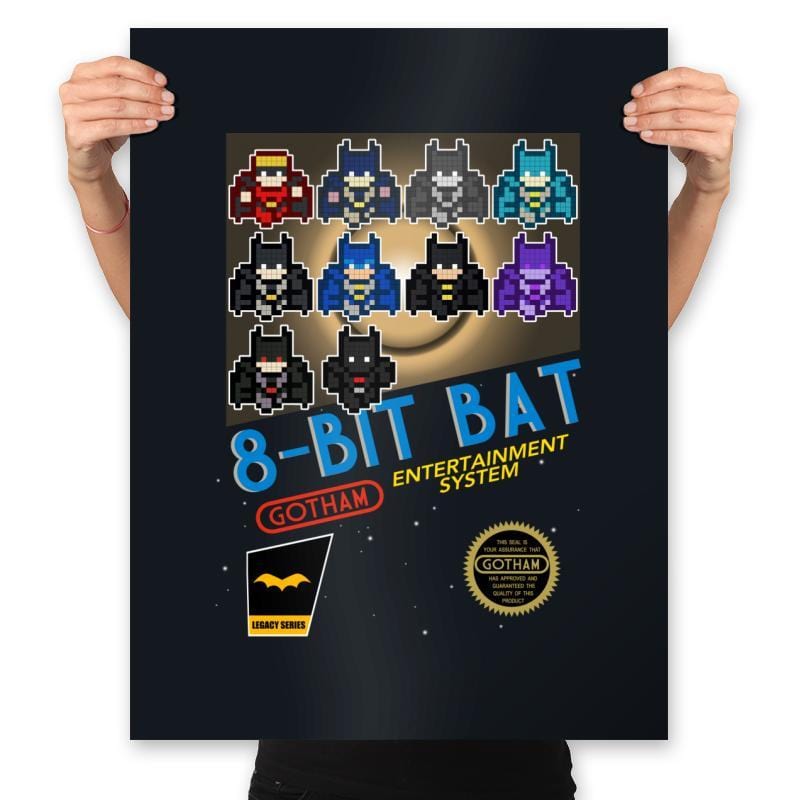 8-Bit Bat - Prints Posters RIPT Apparel 18x24 / Black