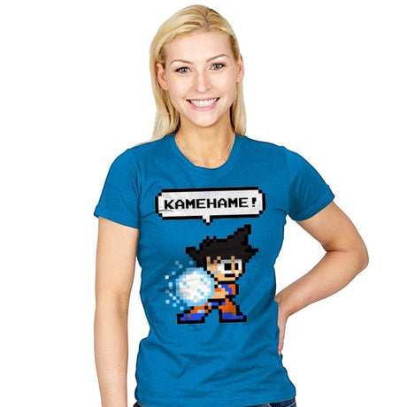 8bit Kamehame - Womens T-Shirts RIPT Apparel Small / Turquoise