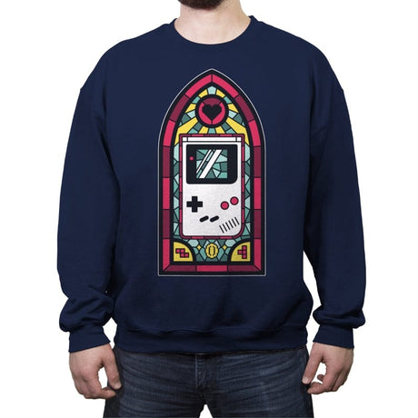 8bits Stained Glass - Crew Neck Sweatshirt Crew Neck Sweatshirt RIPT Apparel Small / Navy