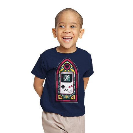 8bits Stained Glass - Youth T-Shirts RIPT Apparel X-small / Navy