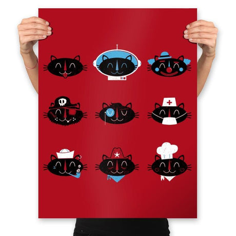 9 Lives - Prints Posters RIPT Apparel 18x24 / Red