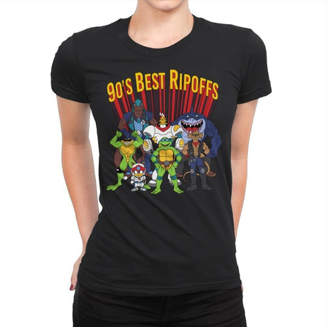 90´s Best Ripoffs - Womens Premium T-Shirts RIPT Apparel Small / Black