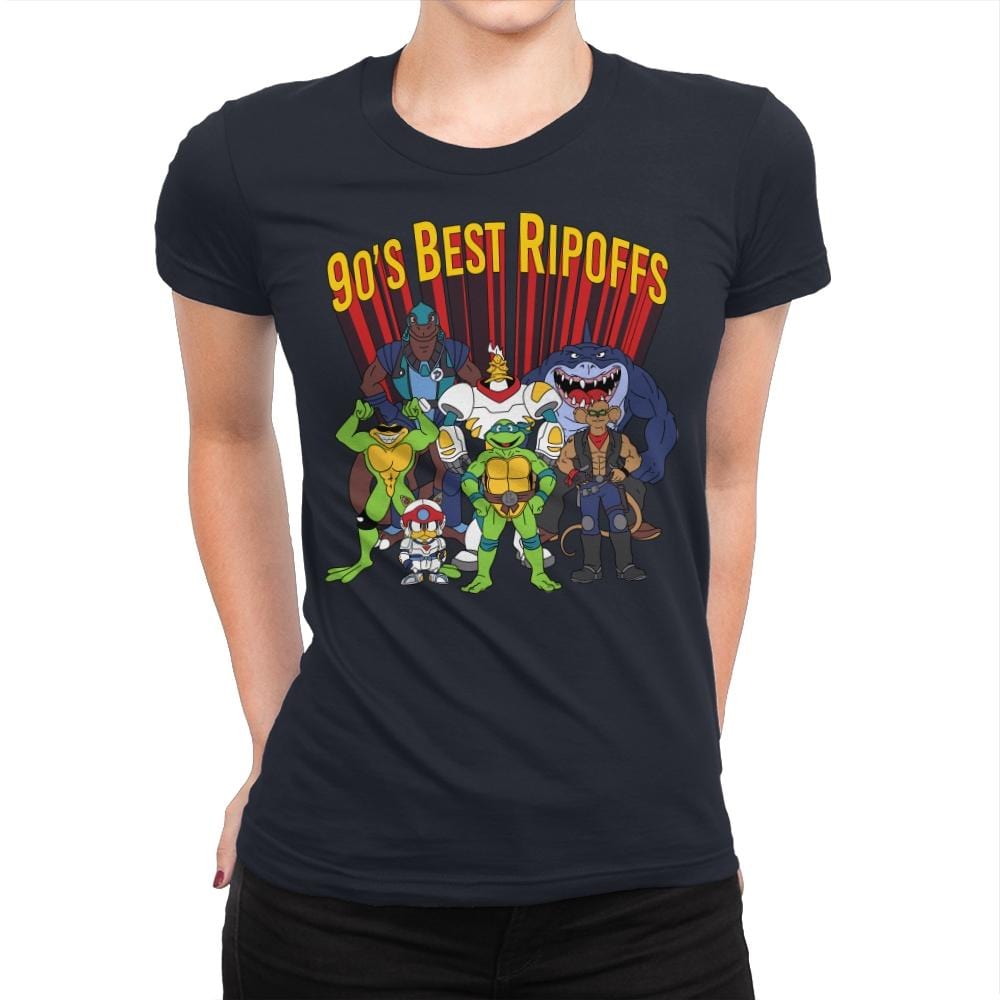 90´s Best Ripoffs - Womens Premium T-Shirts RIPT Apparel Small / Midnight Navy
