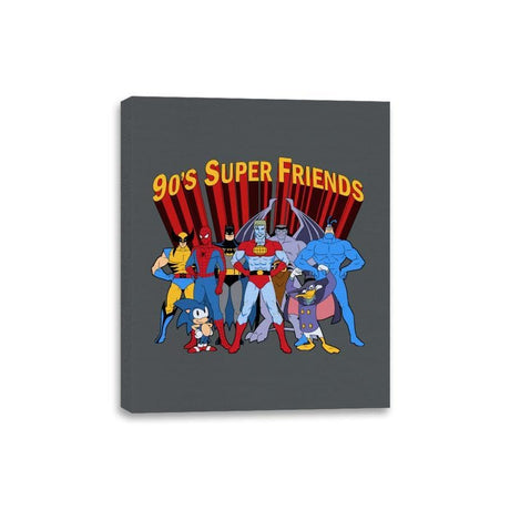 90's Super Friends - Anytime - Canvas Wraps Canvas Wraps RIPT Apparel 8x10 / Charcoal