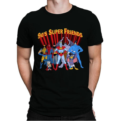 90's Super Friends - Anytime - Mens Premium T-Shirts RIPT Apparel Small / Black