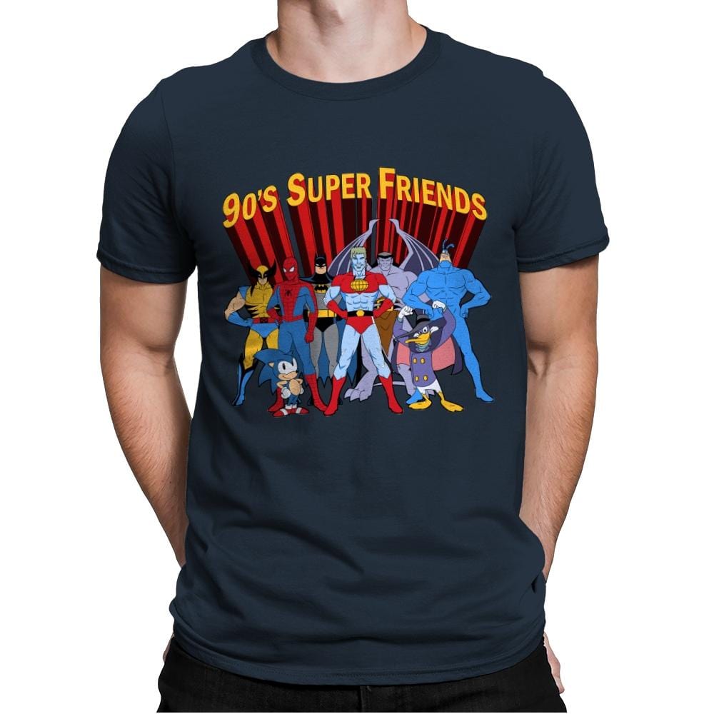 90's Super Friends - Anytime - Mens Premium T-Shirts RIPT Apparel Small / Indigo