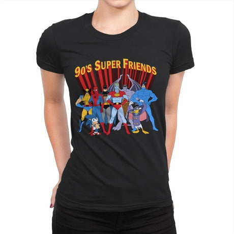 90's Super Friends - Anytime - Womens Premium T-Shirts RIPT Apparel Small / Black
