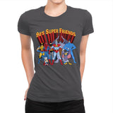 90's Super Friends - Anytime - Womens Premium T-Shirts RIPT Apparel Small / Charcoal