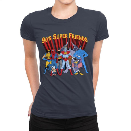 90's Super Friends - Anytime - Womens Premium T-Shirts RIPT Apparel Small / Indigo