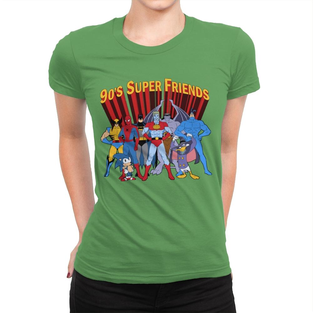 90's Super Friends - Anytime - Womens Premium T-Shirts RIPT Apparel Small / Kelly Green