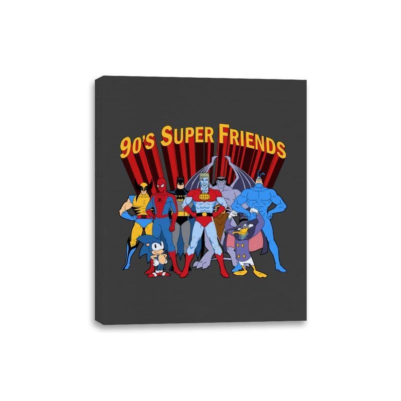 90's Super Friends - Canvas Wraps Canvas Wraps RIPT Apparel 8x10 / Charcoal