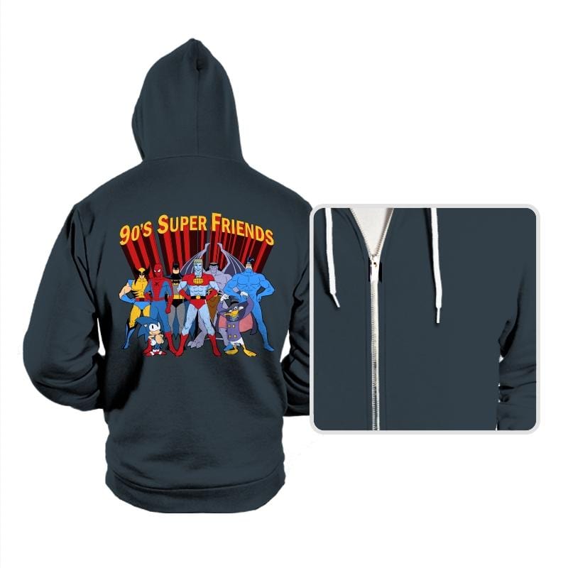 90's Super Friends - Hoodies Hoodies RIPT Apparel Small / Dark Gray