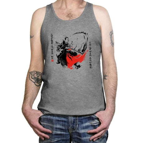 A Brush with the Force Exclusive - Tanktop Tanktop RIPT Apparel X-Small / Athletic Heather