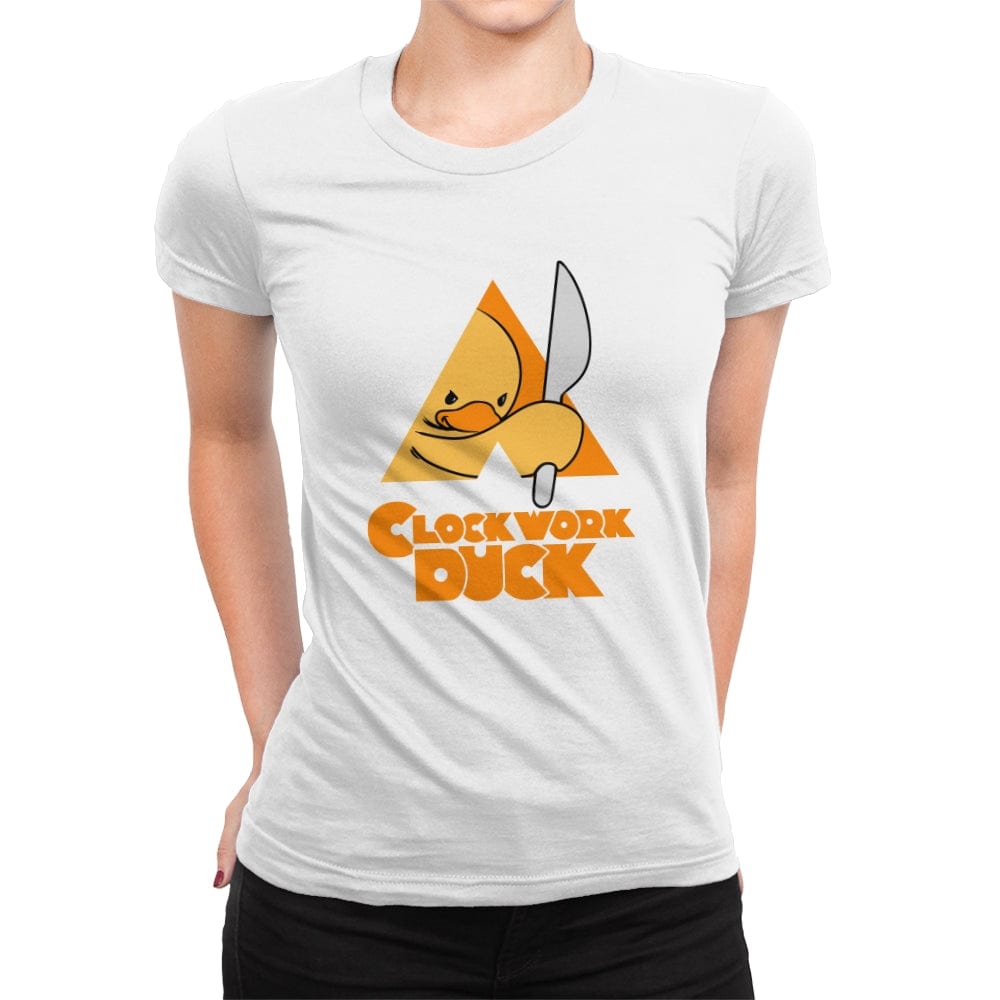 A Clockwork Duck - Womens Premium T-Shirts RIPT Apparel Small / White
