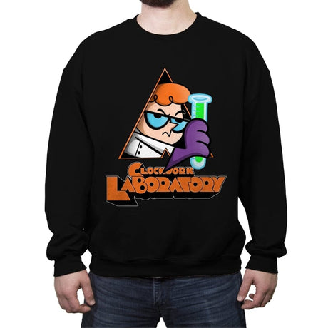 A Clockwork Laboratory - Crew Neck Sweatshirt Crew Neck Sweatshirt RIPT Apparel Small / Black