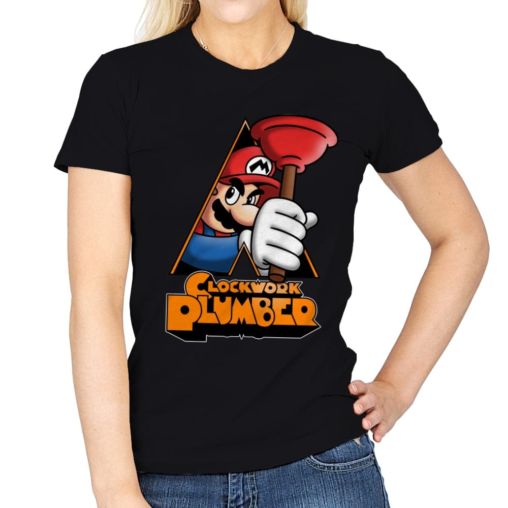 A Clockwork Plumber - Womens T-Shirts RIPT Apparel Small / Black