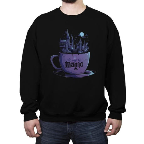 A Cup of Magic - Crew Neck Sweatshirt Crew Neck Sweatshirt RIPT Apparel Small / Black