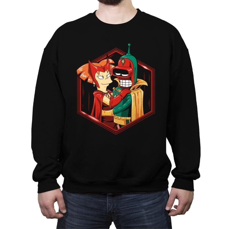A Futuristic Couple - Crew Neck Sweatshirt Crew Neck Sweatshirt RIPT Apparel Small / Black
