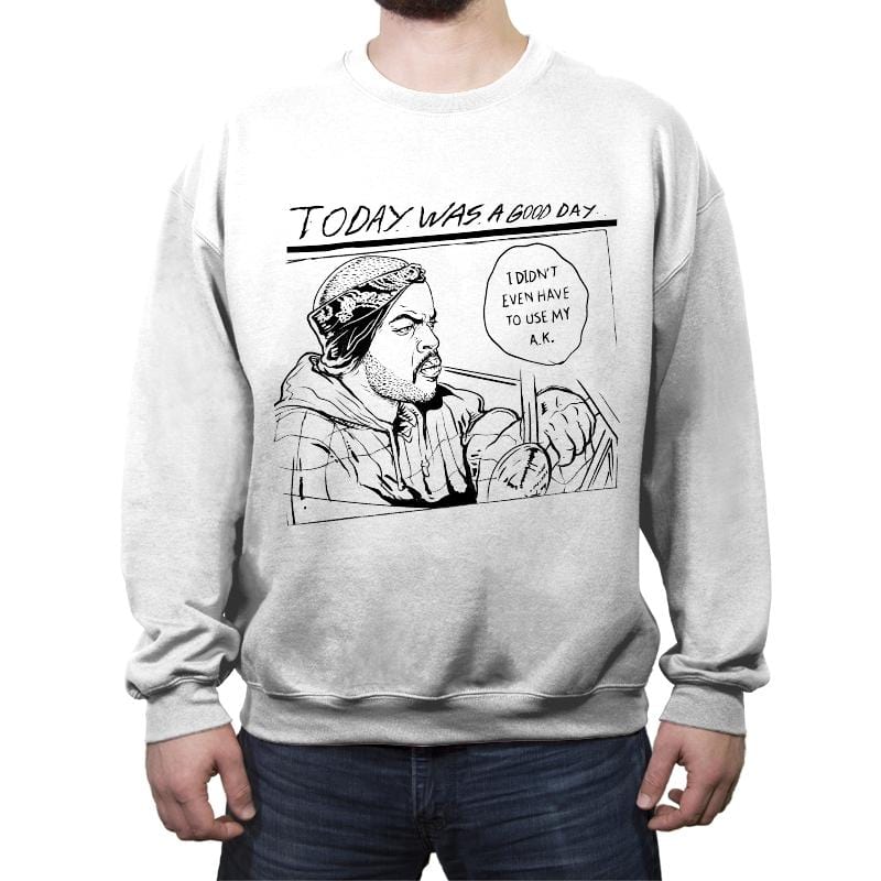 A GOOD DAY - Best Seller - Crew Neck Sweatshirt Crew Neck Sweatshirt RIPT Apparel Small / White