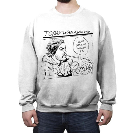A GOOD DAY - Best Seller - Crew Neck Sweatshirt Crew Neck Sweatshirt RIPT Apparel Small / White