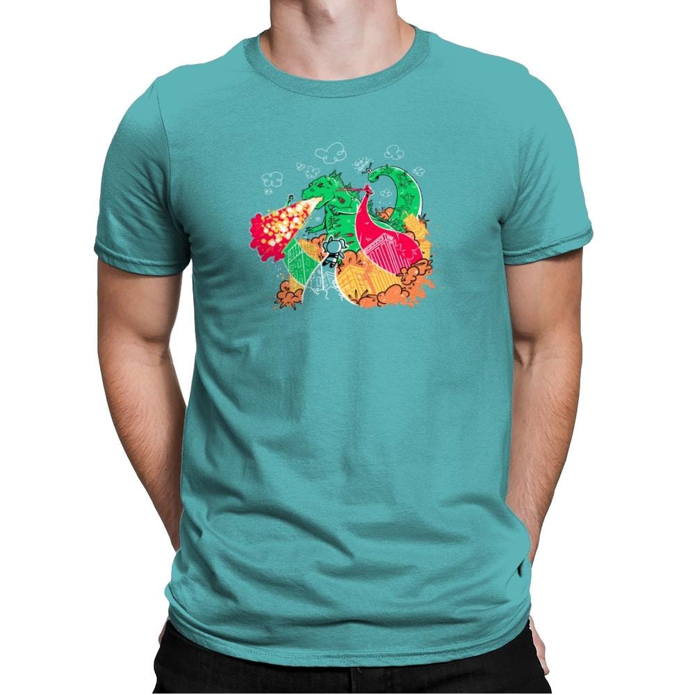 A Kaiju In Townsville Exclusive - Mens Premium T-Shirts RIPT Apparel Small / Tahiti Blue