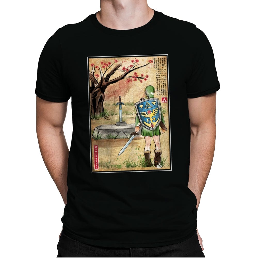 A Link to the Past Woodblock - Mens Premium T-Shirts RIPT Apparel Small / Black