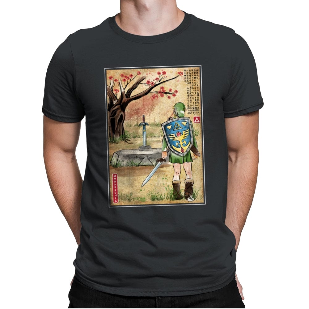 A Link to the Past Woodblock - Mens Premium T-Shirts RIPT Apparel Small / Heavy Metal