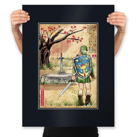 A Link to the Past Woodblock - Prints Posters RIPT Apparel 18x24 / Black