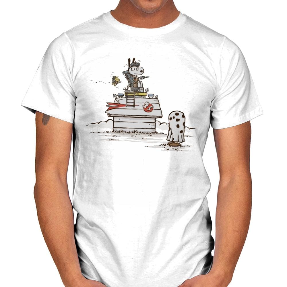 A little afraid of that ghost, but looking forward to the movie! - Mens T-Shirts RIPT Apparel Small / White