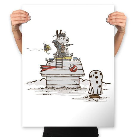 A little afraid of that ghost, but looking forward to the movie! - Prints Posters RIPT Apparel 18x24 / White