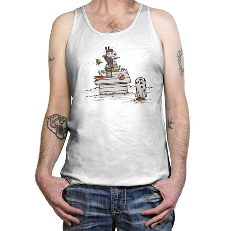 A little afraid of that ghost, but looking forward to the movie! - Tanktop Tanktop RIPT Apparel X-Small / White