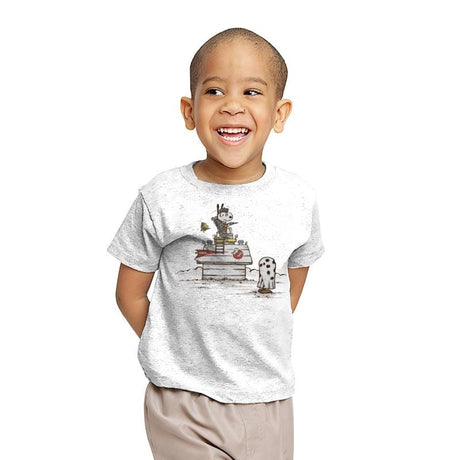 A little afraid of that ghost, but looking forward to the movie! - Youth T-Shirts RIPT Apparel X-small / White