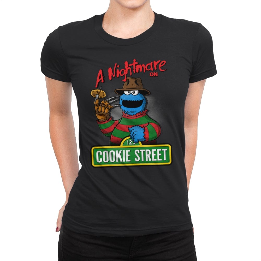 A Nightmare On Cookie Street - Womens Premium T-Shirts RIPT Apparel Small / Black