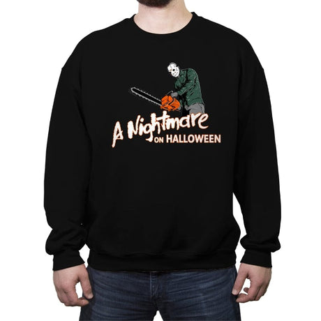 A Nightmare on Halloween - Anytime Design - Crew Neck Sweatshirt Crew Neck Sweatshirt RIPT Apparel Small / Black