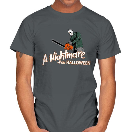 A Nightmare on Halloween - Anytime Design - Mens T-Shirts RIPT Apparel Small / Charcoal