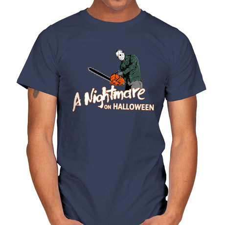 A Nightmare on Halloween - Anytime Design - Mens T-Shirts RIPT Apparel Small / Navy