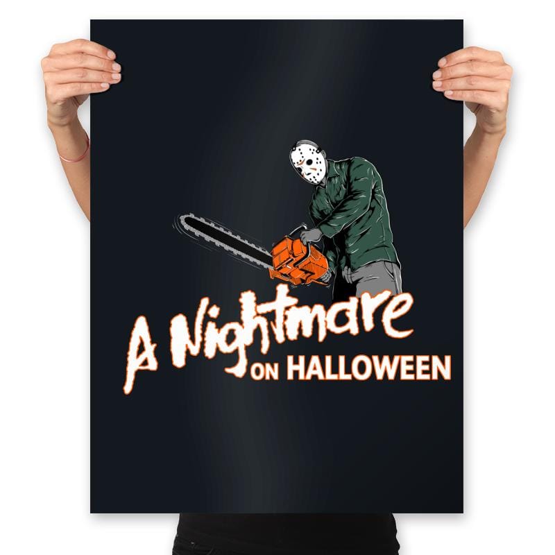 A Nightmare on Halloween - Anytime Design - Prints Posters RIPT Apparel 18x24 / Black